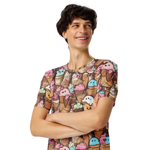 Sugar Swirl Parade on a Men's Crew Neck T-Shirt
