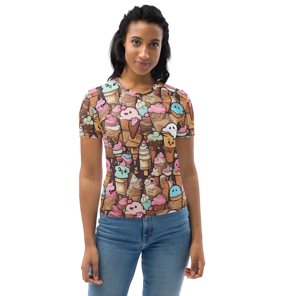 Sugar Swirl Parade on Women's Crew Neck T-Shirt — Front