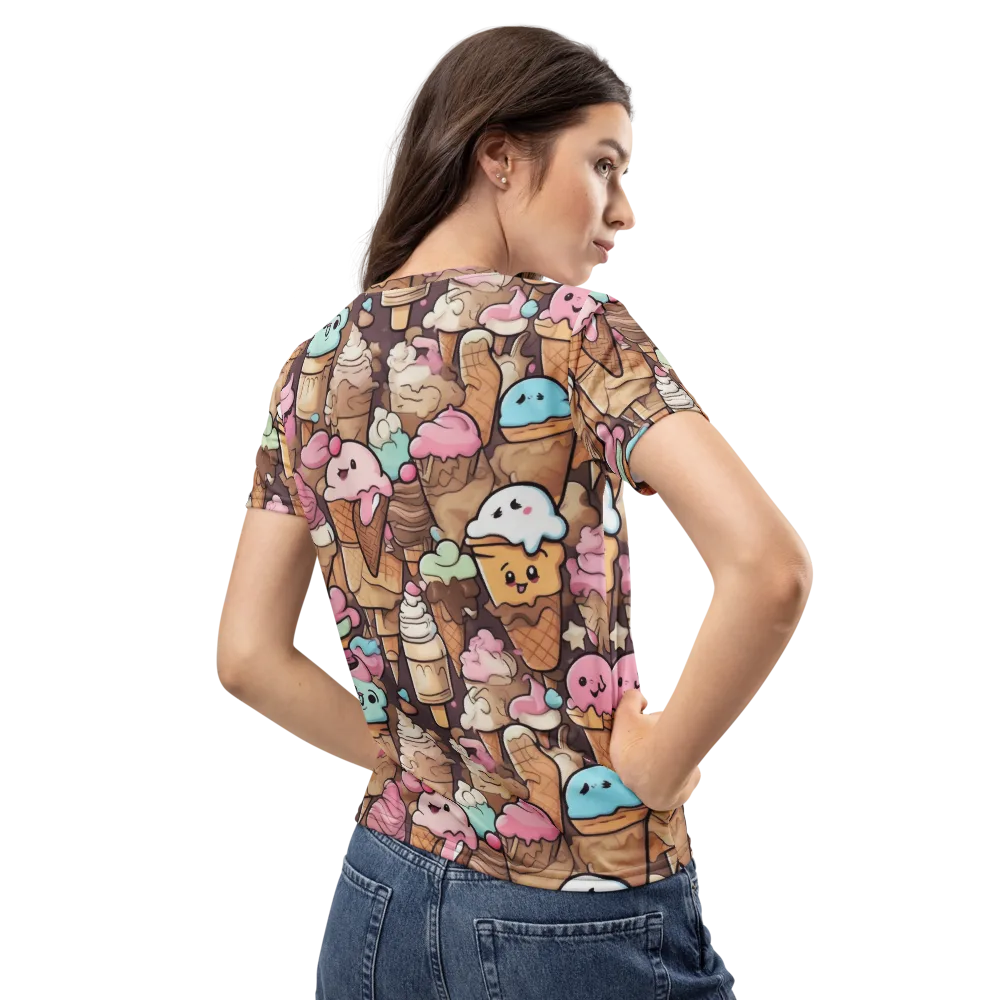 Sugar Swirl Parade on Women's Crew Neck T-Shirt — Back