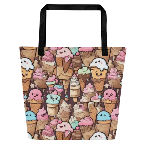 Sugar Swirl Parade on a Large Tote Bag W/ Pocket