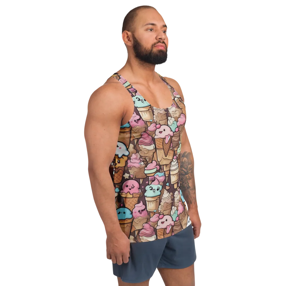 Sugar Swirl Parade on Men's Tank Top — Right Front