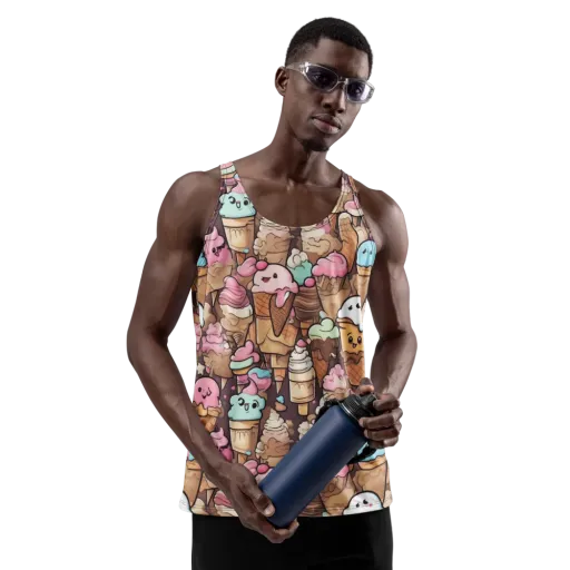 Sugar Swirl Parade on a Men's Tank Top