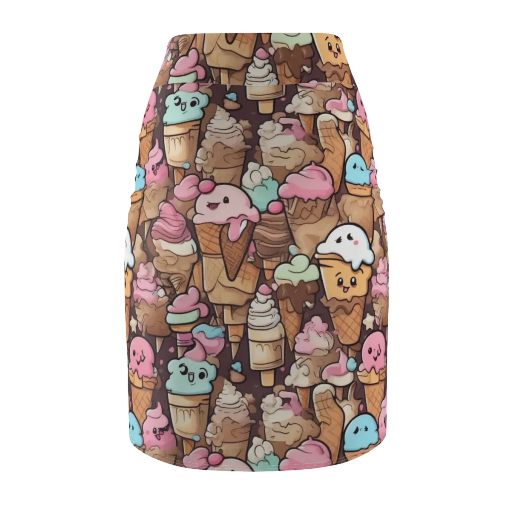 Sugar Swirl Parade on Pencil Skirt — Back