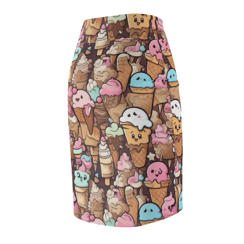 Sugar Swirl Parade on Pencil Skirt — Back Side