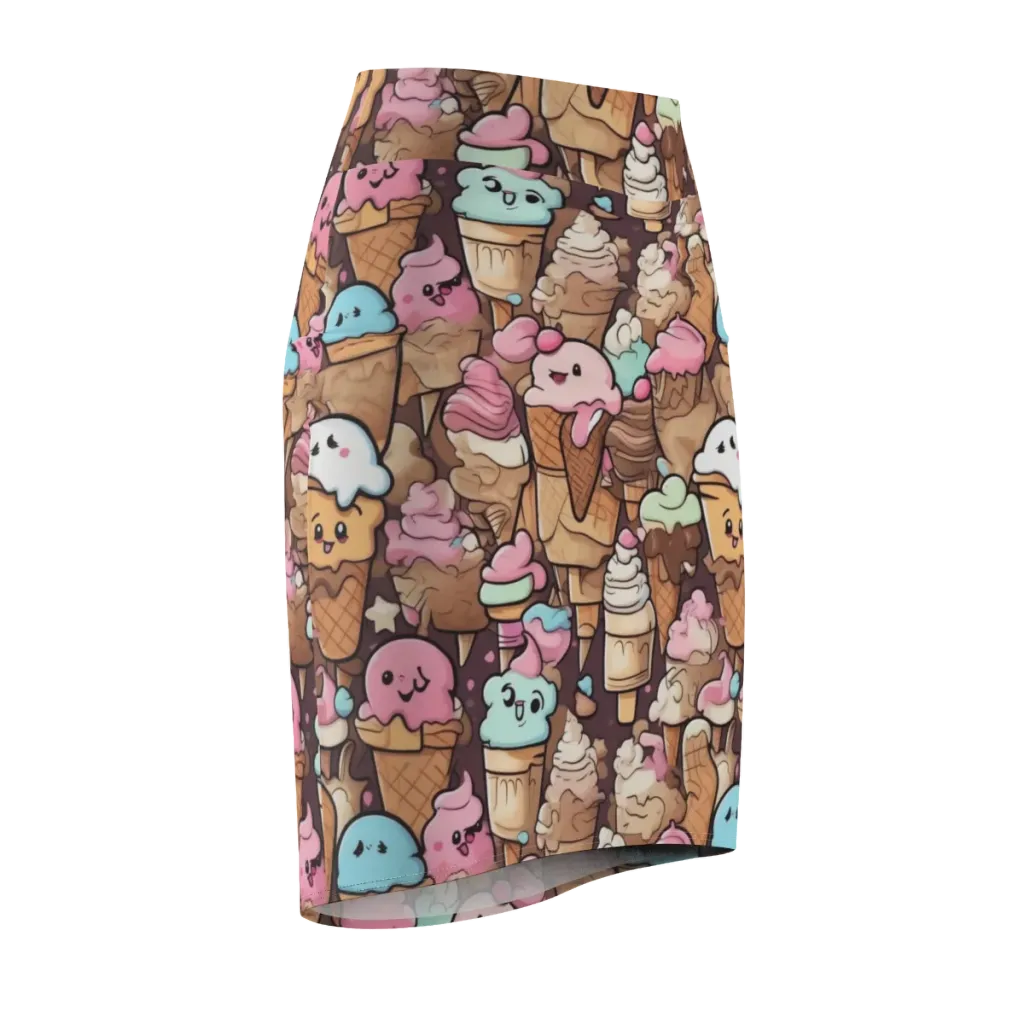 Sugar Swirl Parade on Pencil Skirt — Front Side