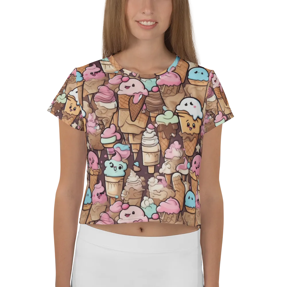 Sugar Swirl Parade on Crop Tee — Front