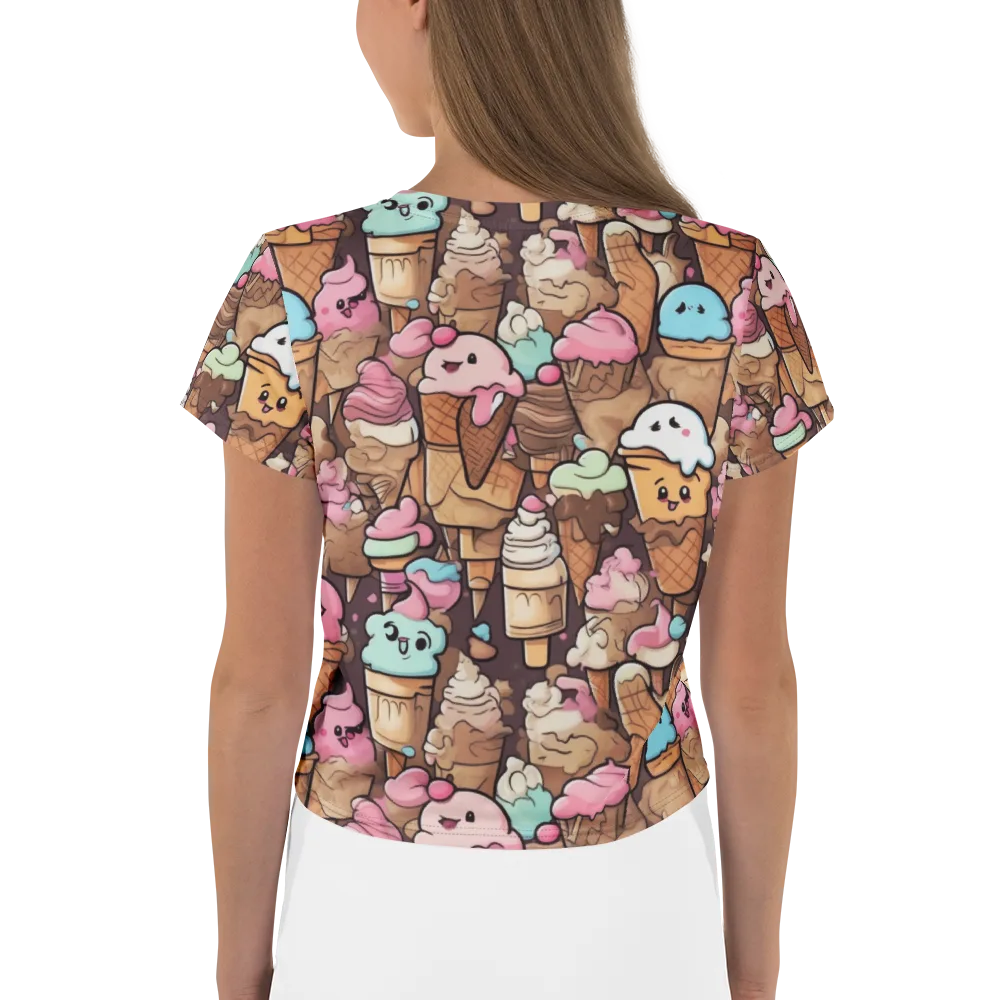 Sugar Swirl Parade on Crop Tee — Back
