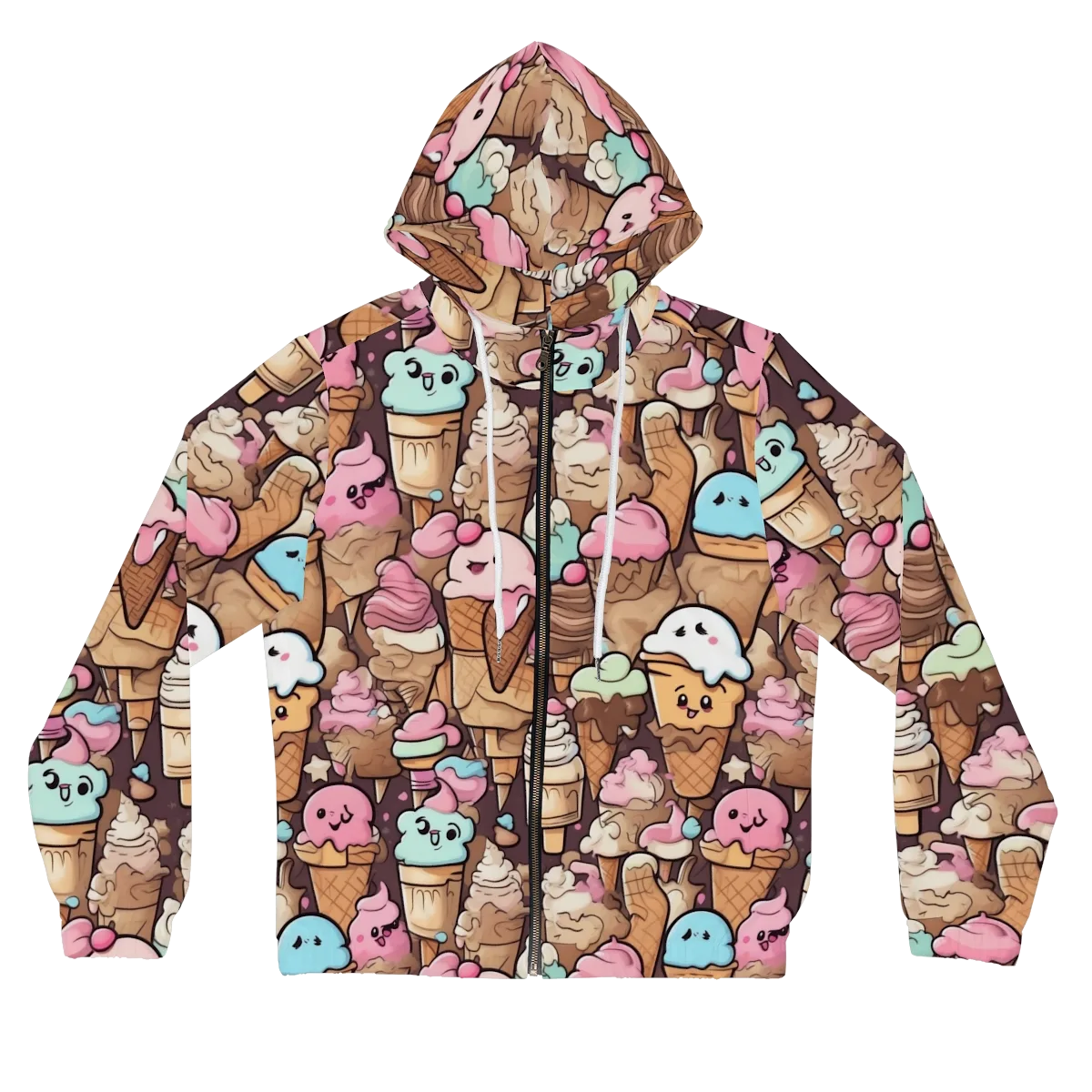 Sugar Swirl Parade on Women's Full-Zip Hoodie — Front
