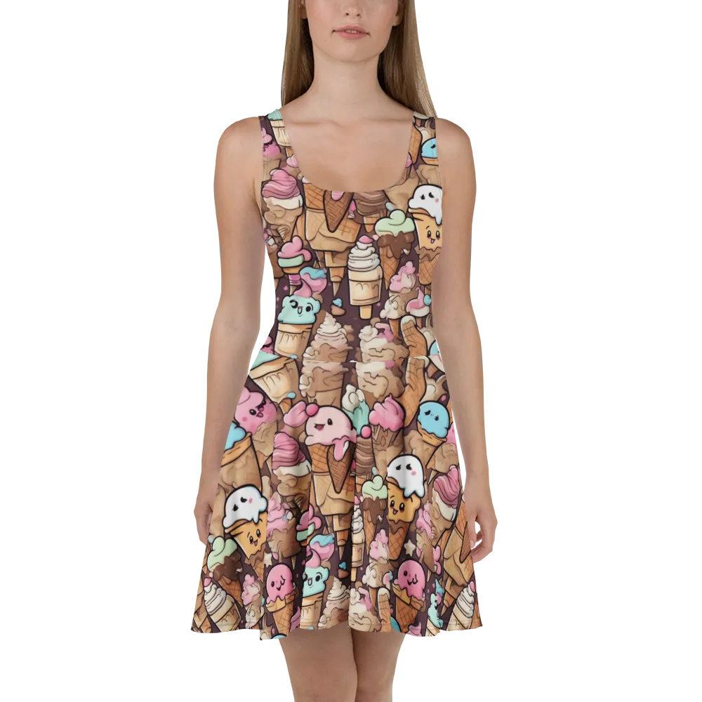 Sugar Swirl Parade on Skater Dress — Front