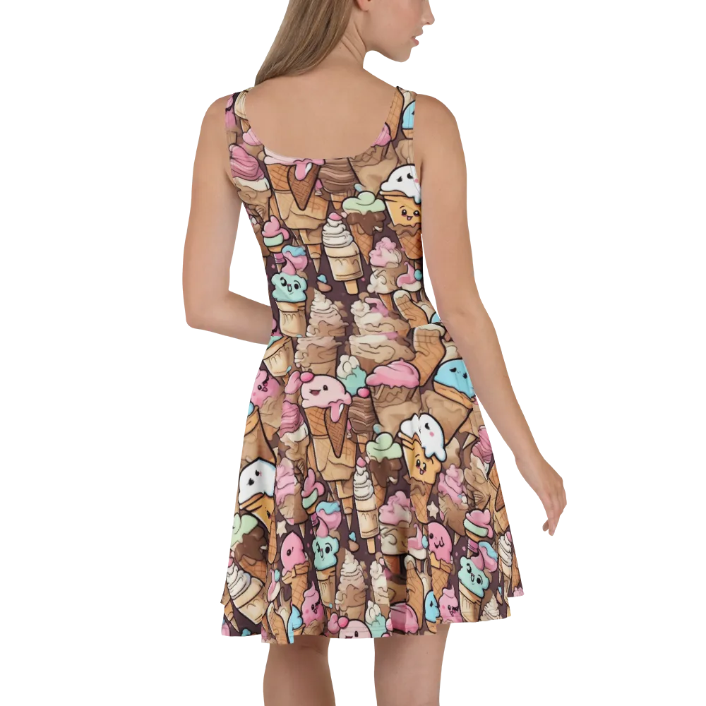 Sugar Swirl Parade on Skater Dress — Back