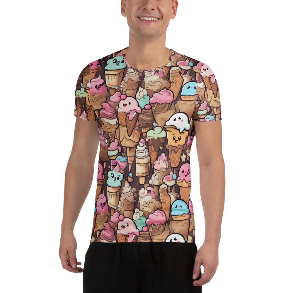 Sugar Swirl Parade on Men's Athletic T-Shirt — Front