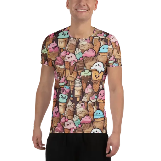 Sugar Swirl Parade on a Men's Athletic T-Shirt