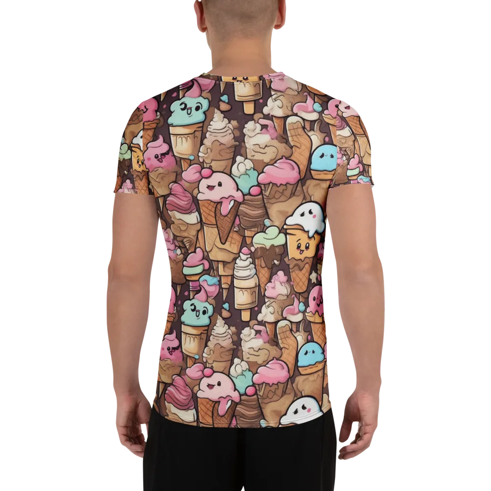 Sugar Swirl Parade on Men's Athletic T-Shirt — Back