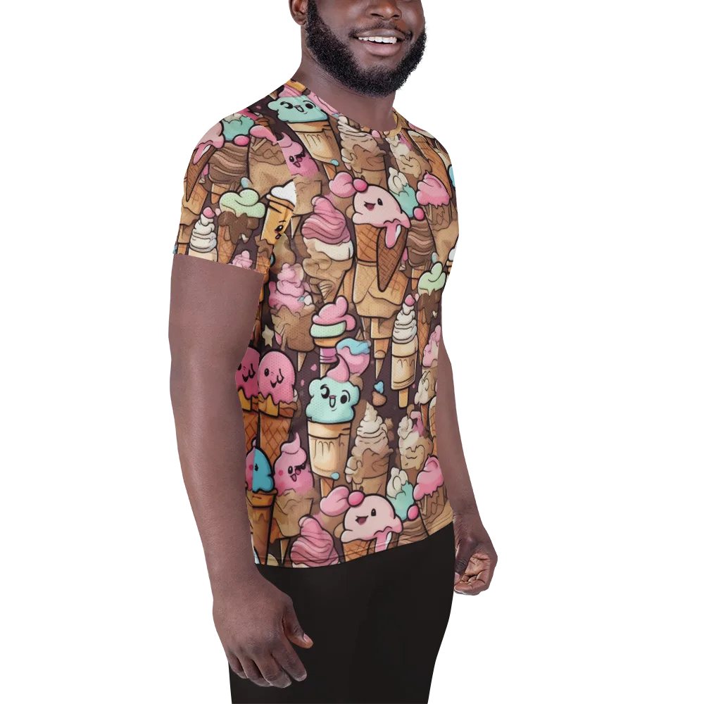 Sugar Swirl Parade on Men's Athletic T-Shirt — Right