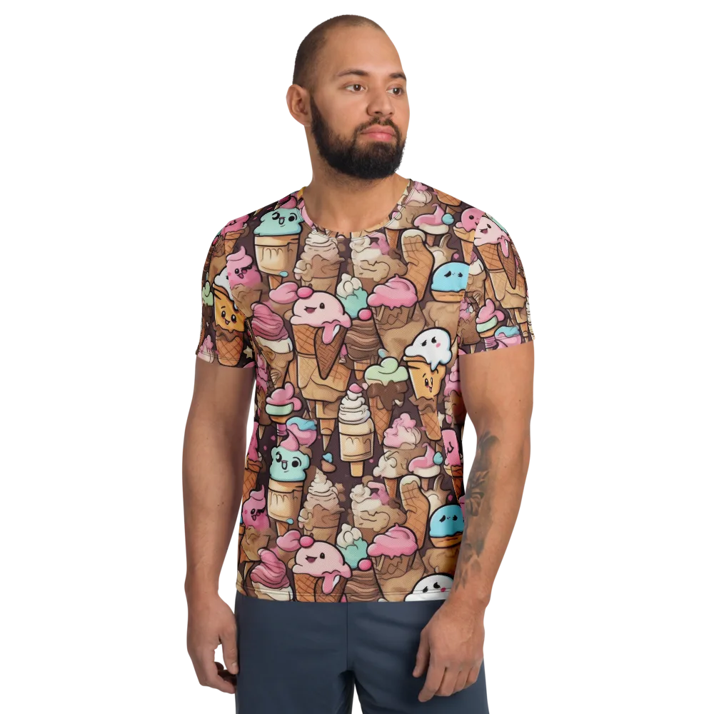 Sugar Swirl Parade on Men's Athletic T-Shirt — Front