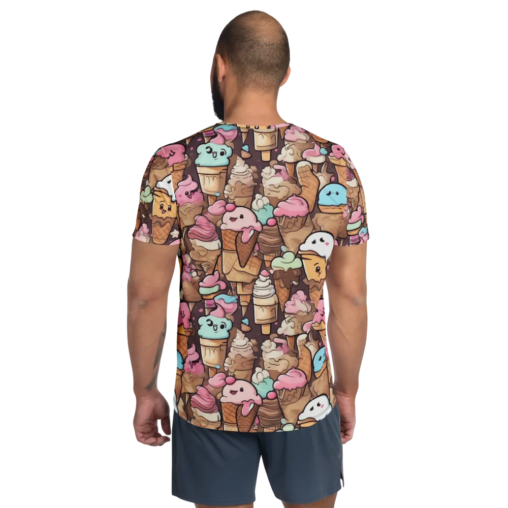 Sugar Swirl Parade on Men's Athletic T-Shirt — Back