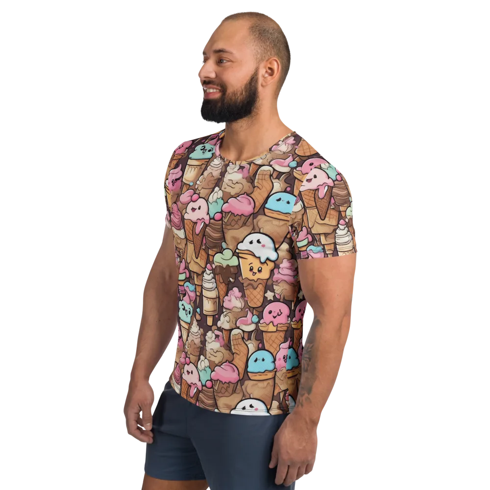 Sugar Swirl Parade on Men's Athletic T-Shirt — Left