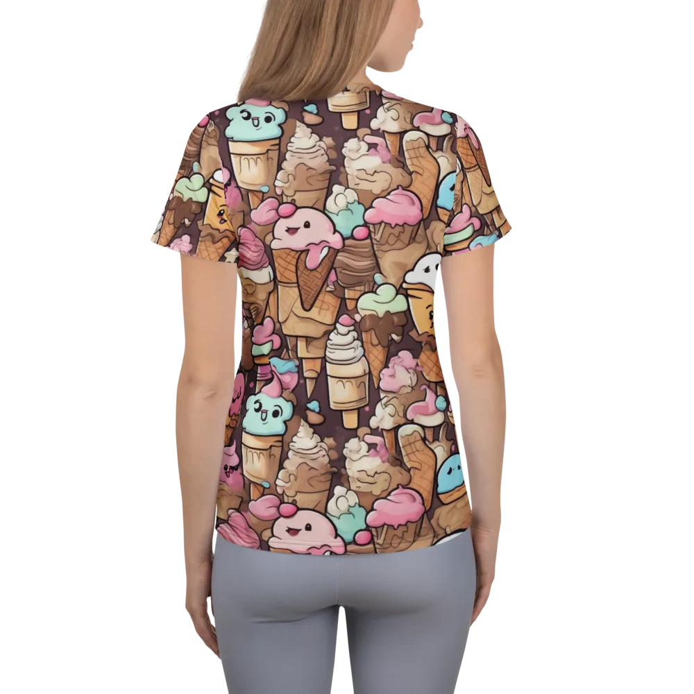 Sugar Swirl Parade on Women's Athletic T-Shirt — Back