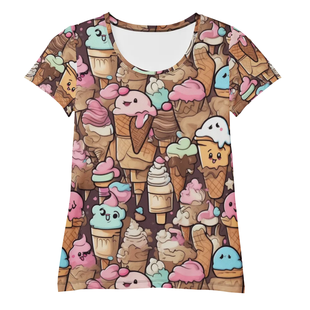 Sugar Swirl Parade on Women's Athletic T-Shirt — Front