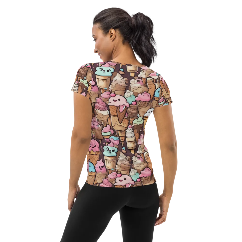Sugar Swirl Parade on Women's Athletic T-Shirt — Back