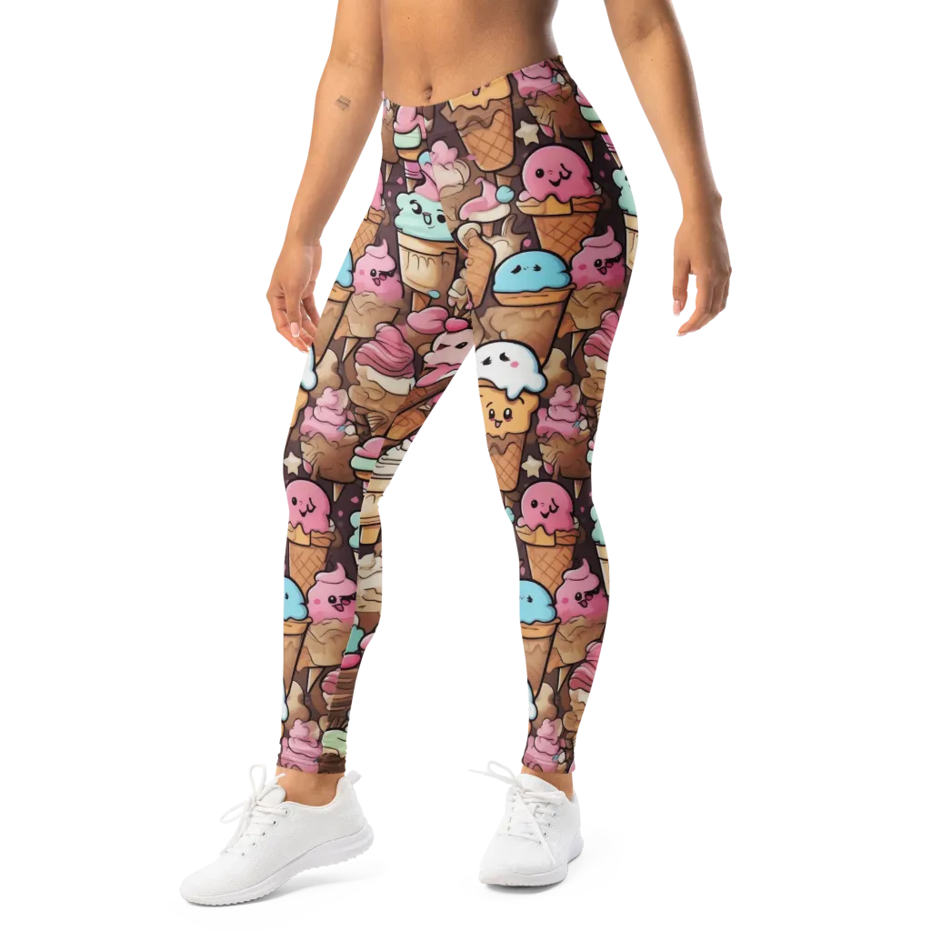 Sugar Swirl Parade on Leggings — Left Front