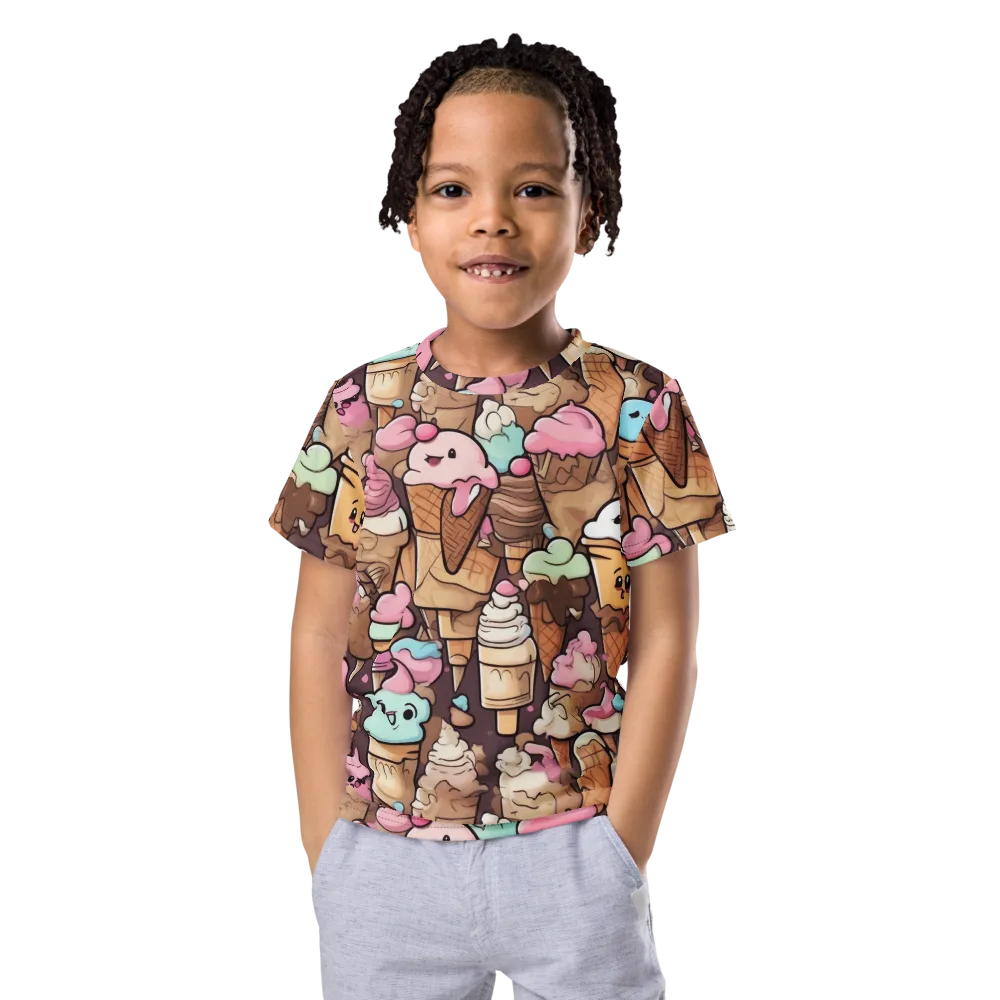 Sugar Swirl Parade on Kids Crew Neck T-Shirt — Front