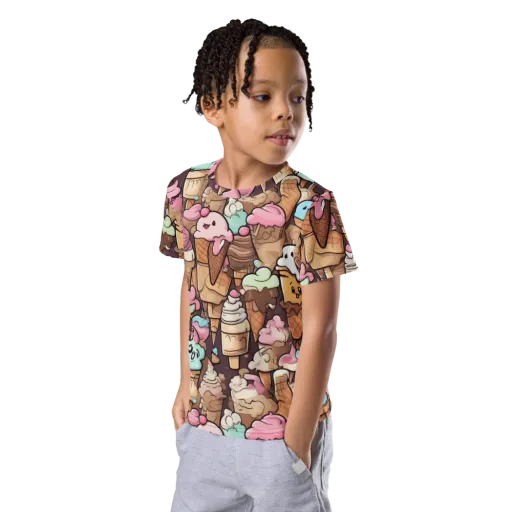 Sugar Swirl Parade on a Kids Crew Neck T-Shirt