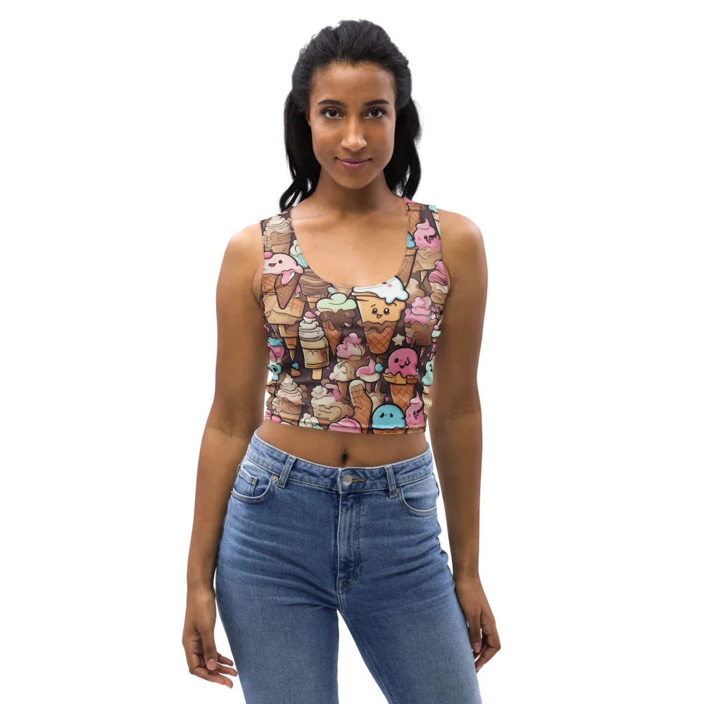 Sugar Swirl Parade on Crop Top — Front