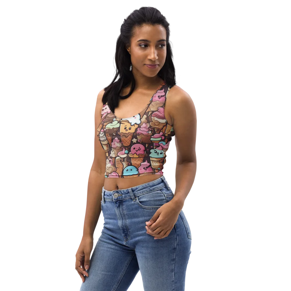 Sugar Swirl Parade on Crop Top — Left Front