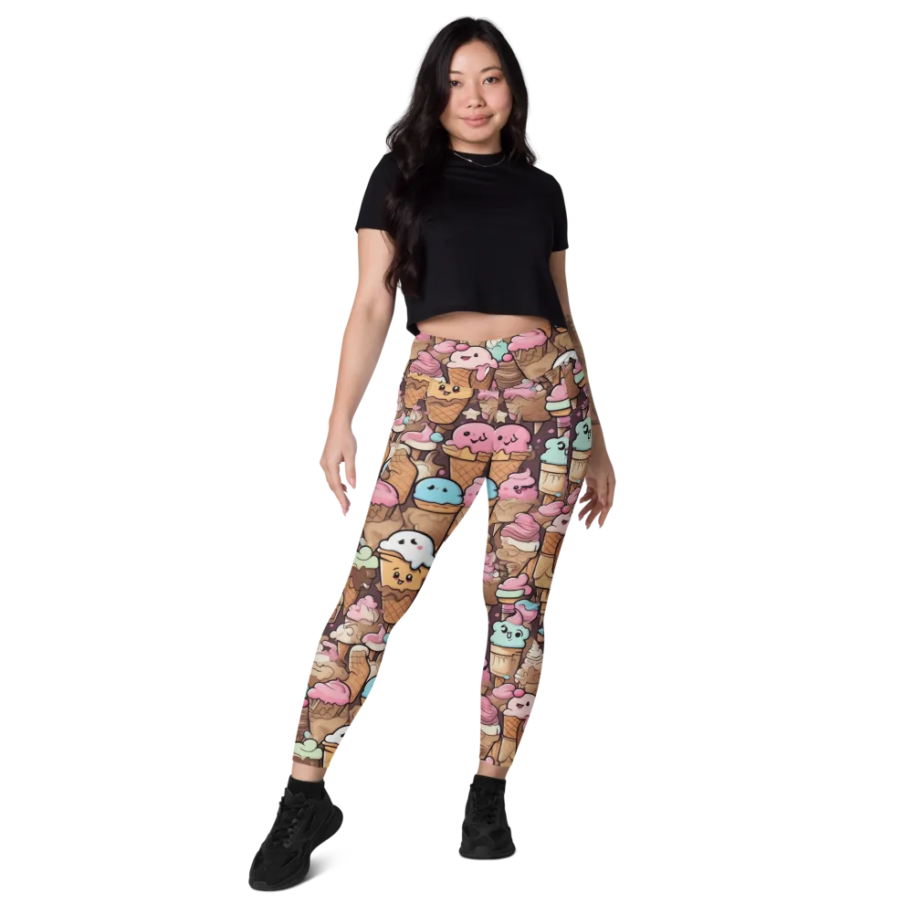 Sugar Swirl Parade on Leggings with Pockets — Front
