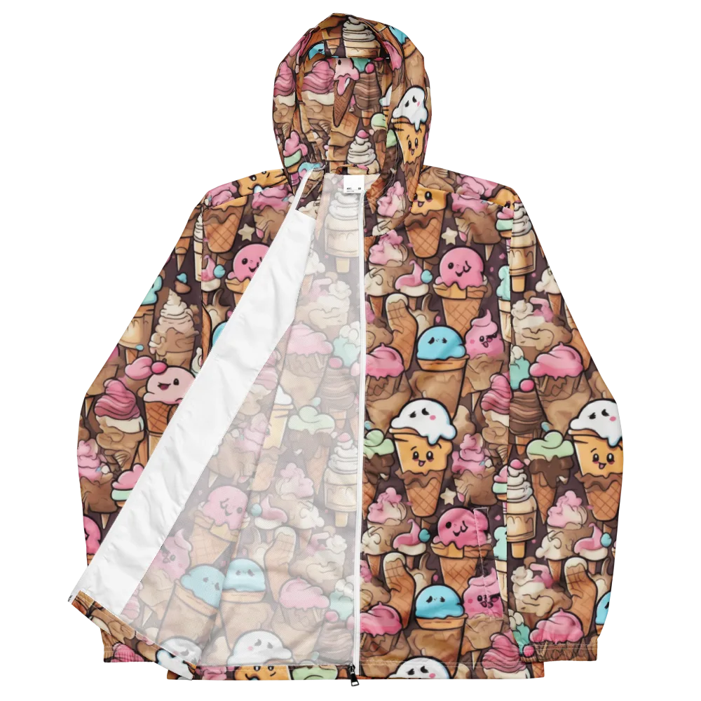 Sugar Swirl Parade on Men's Windbreaker — Front