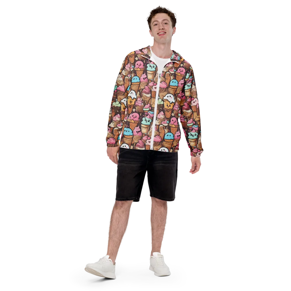Sugar Swirl Parade on Men's Windbreaker — Front