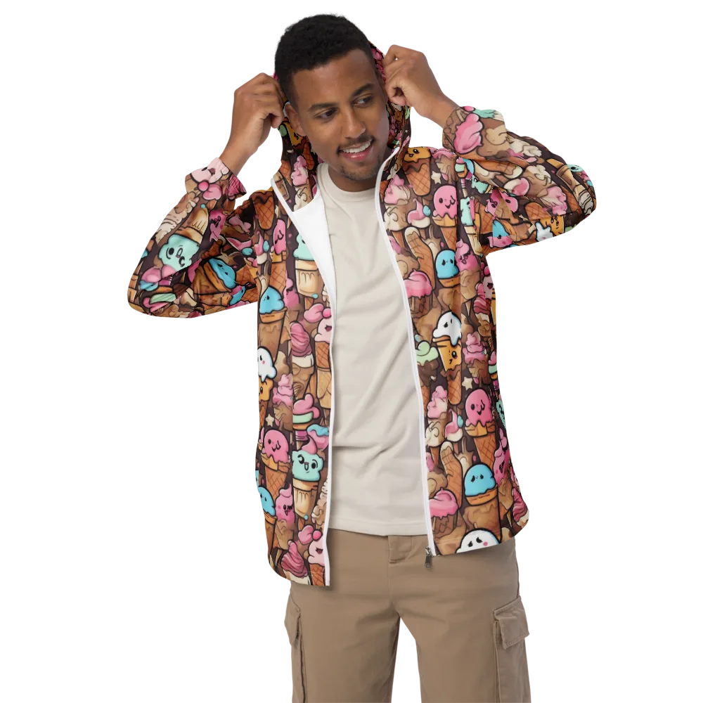 Sugar Swirl Parade on Men's Windbreaker — Front