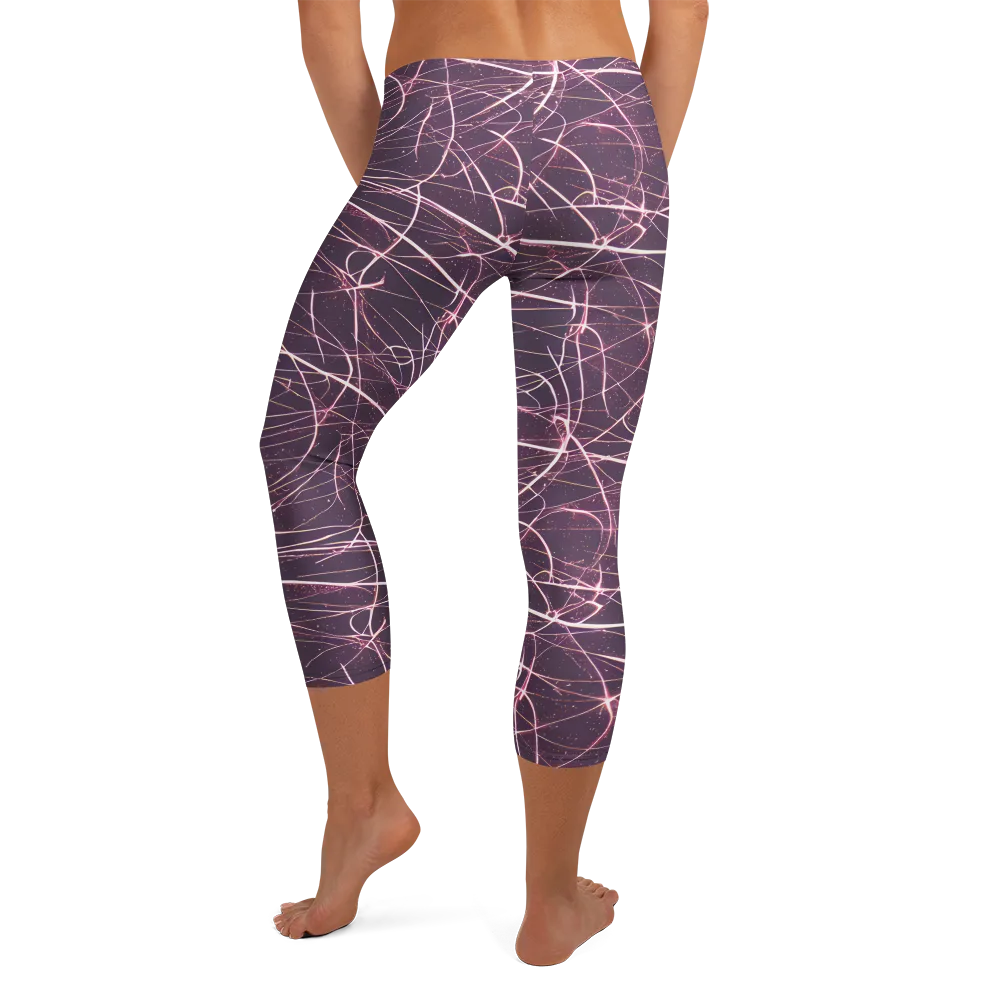 Plum Static on Capri Leggings — Back