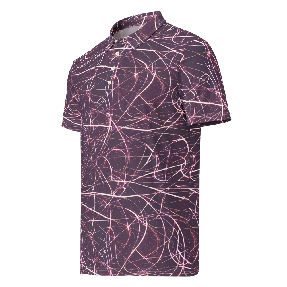 Plum Static on Men's Slim Fit Polo Shirt — Left Front