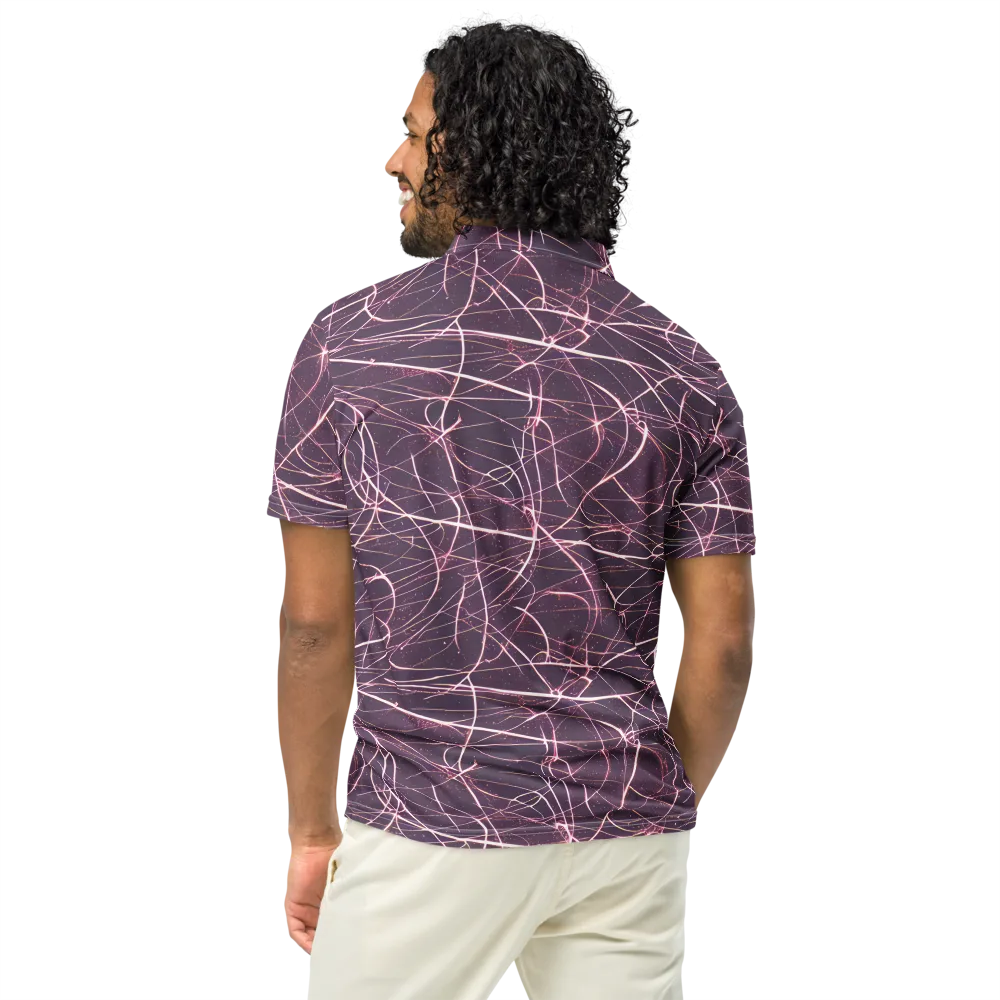Plum Static on Men's Slim Fit Polo Shirt — Back