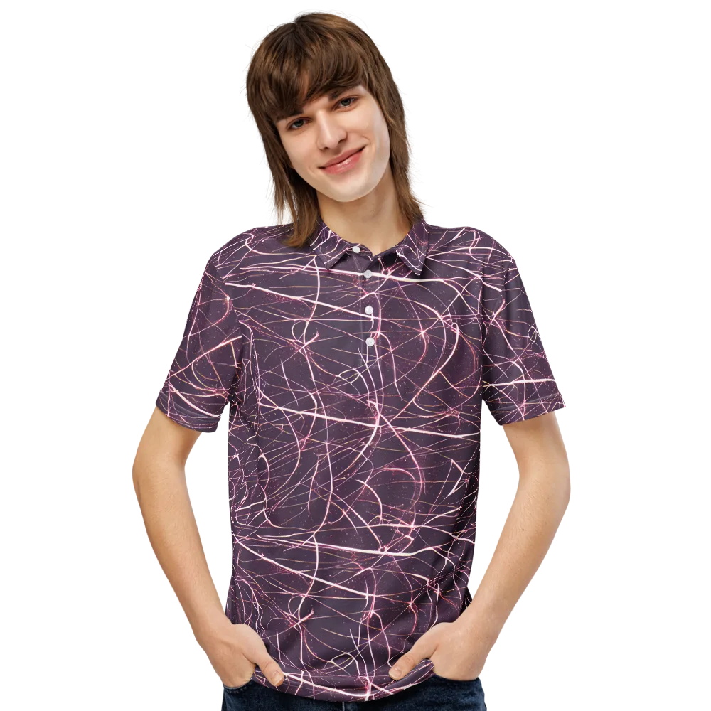 Plum Static on Men's Slim Fit Polo Shirt — Front