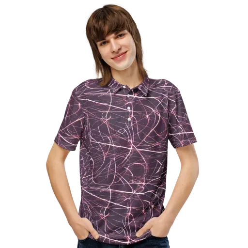 Plum Static on a Men's Slim Fit Polo Shirt