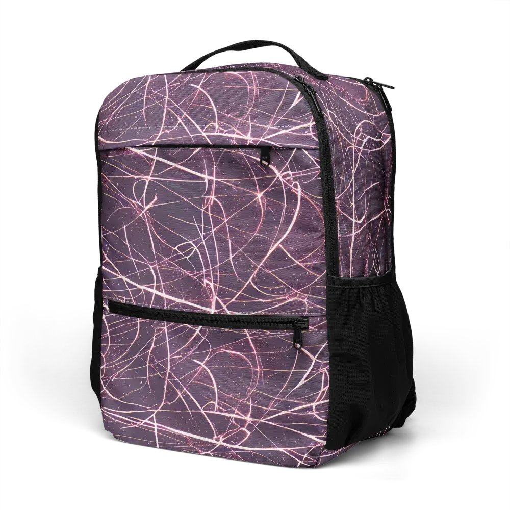 Plum Static on Utility Backpack — Left Front