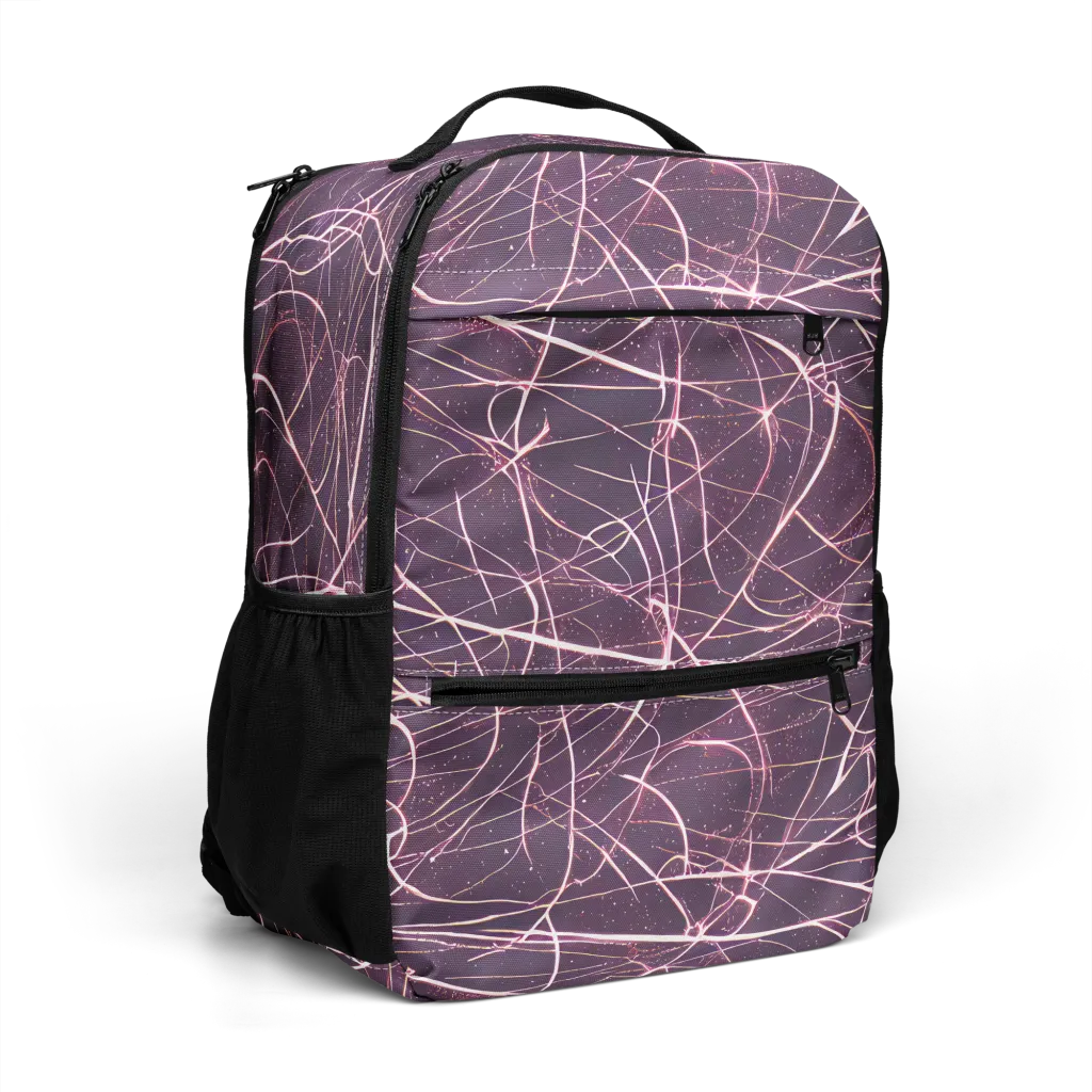 Plum Static on Utility Backpack — Right Front