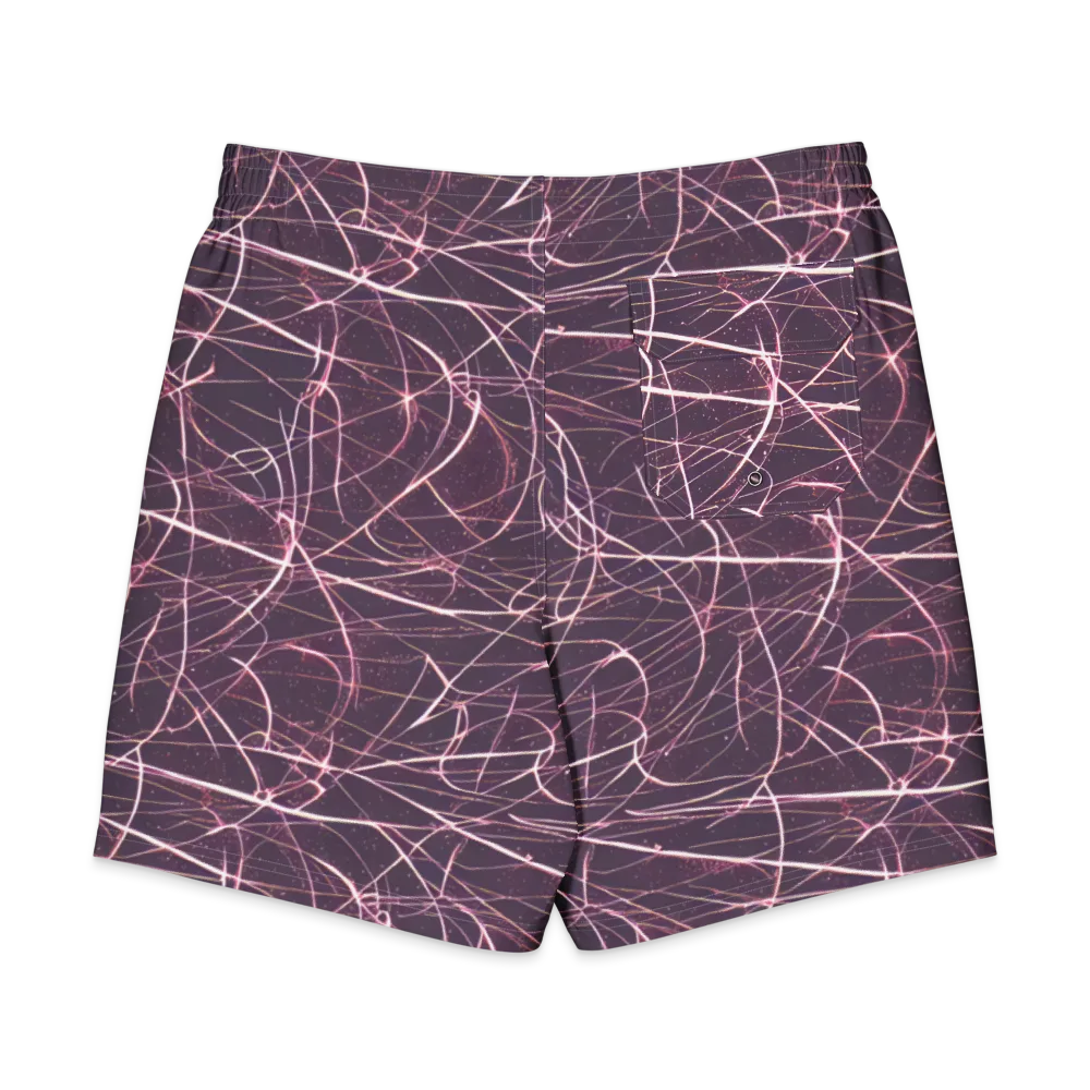 Plum Static on Men's Board Shorts — Back