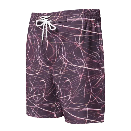 Plum Static on a Men's Board Shorts