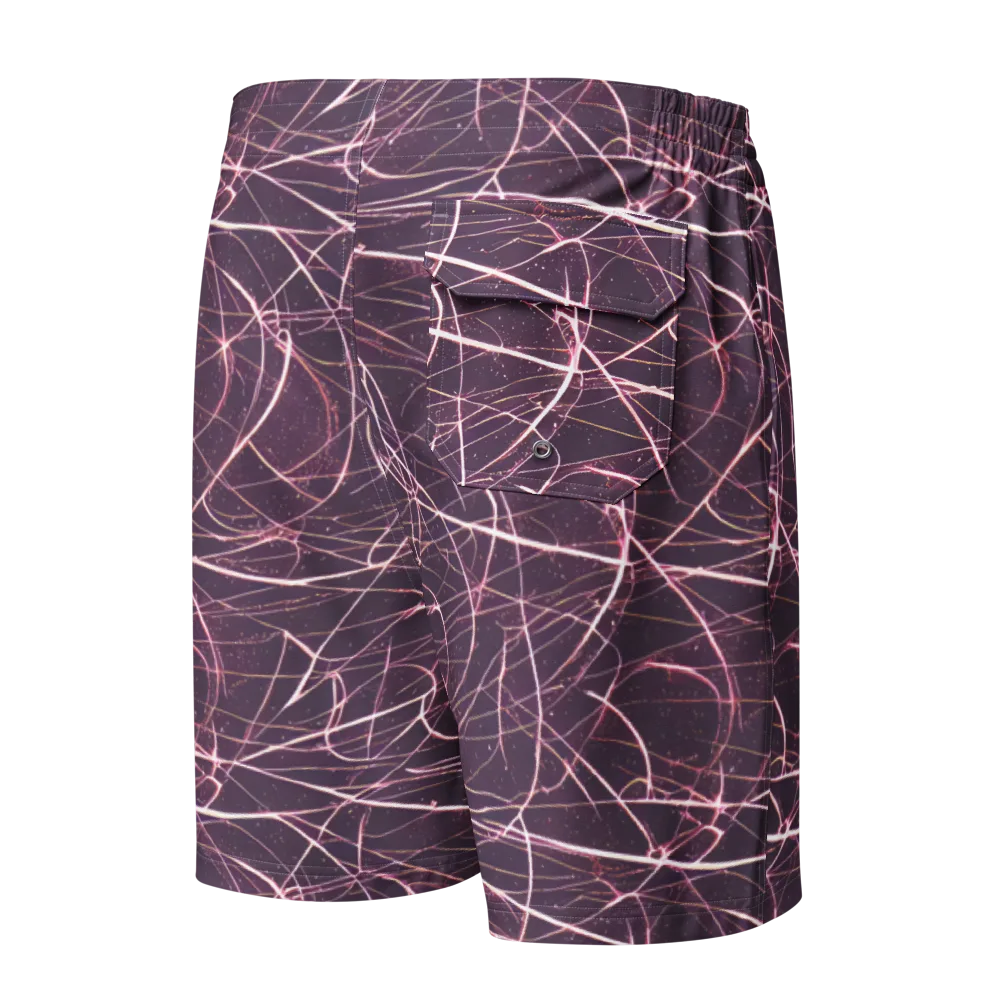 Plum Static on Men's Board Shorts — Back