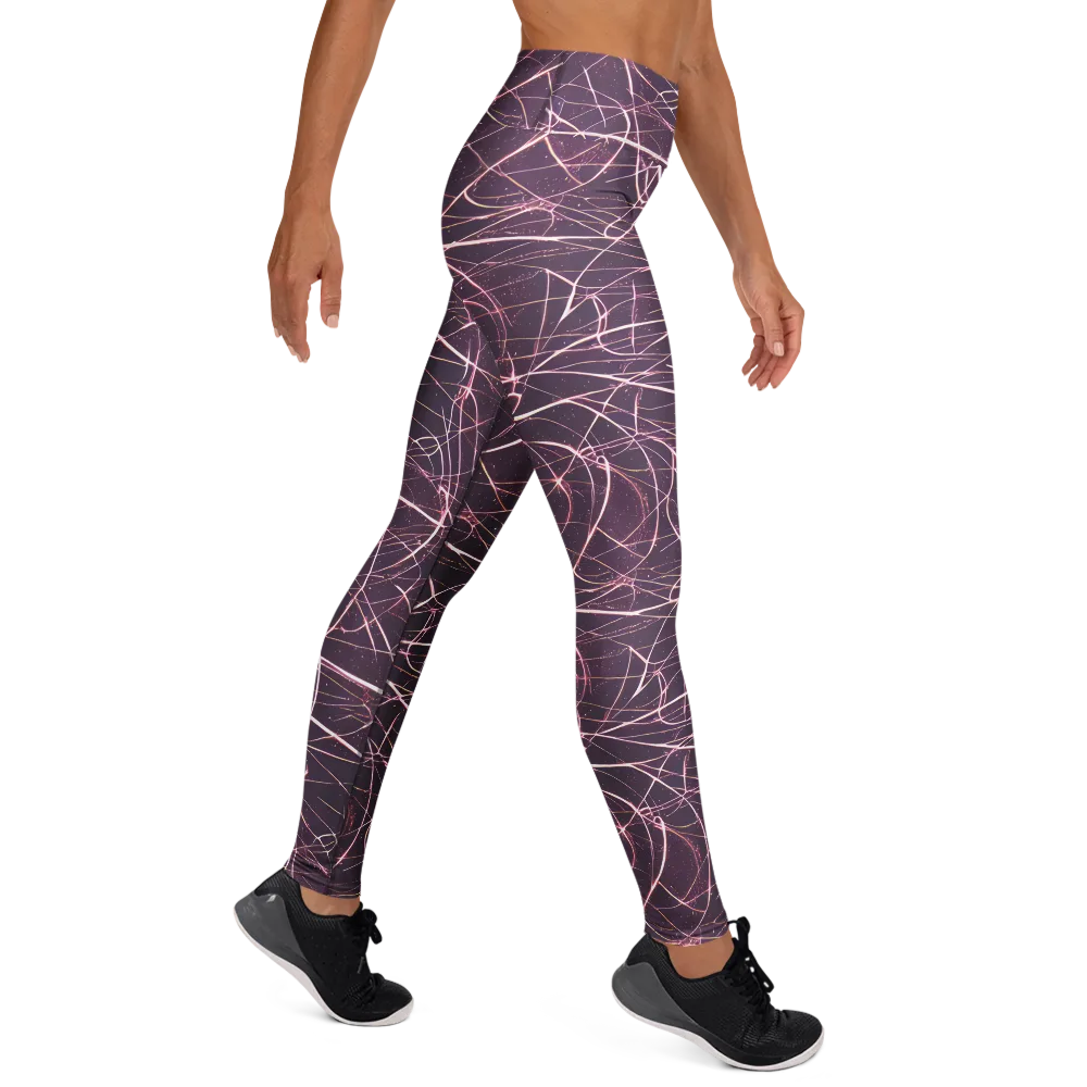 Plum Static on Yoga Leggings — Right