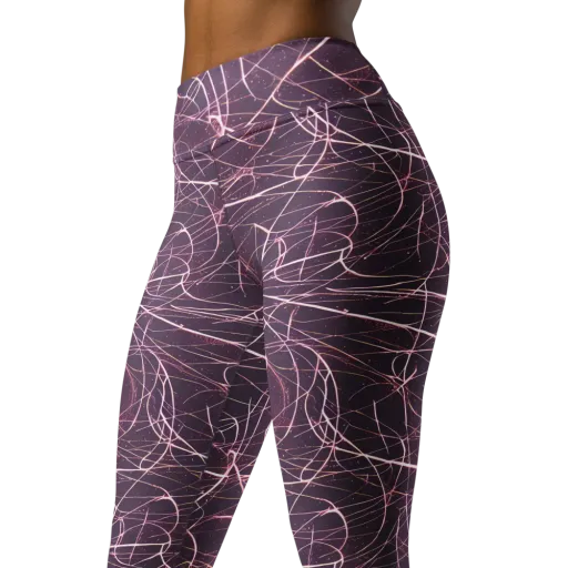 Plum Static on a Yoga Leggings