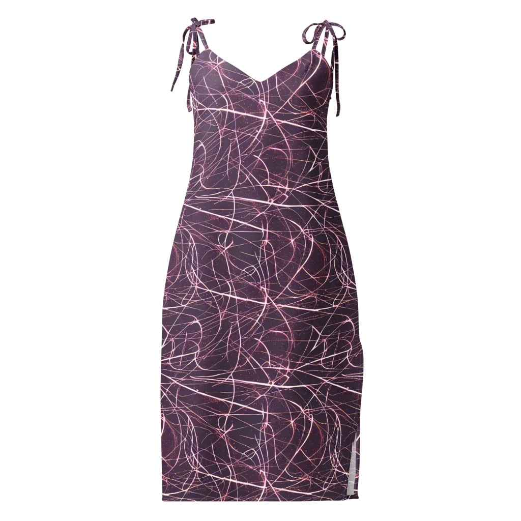 Plum Static on Slip Dress — Front