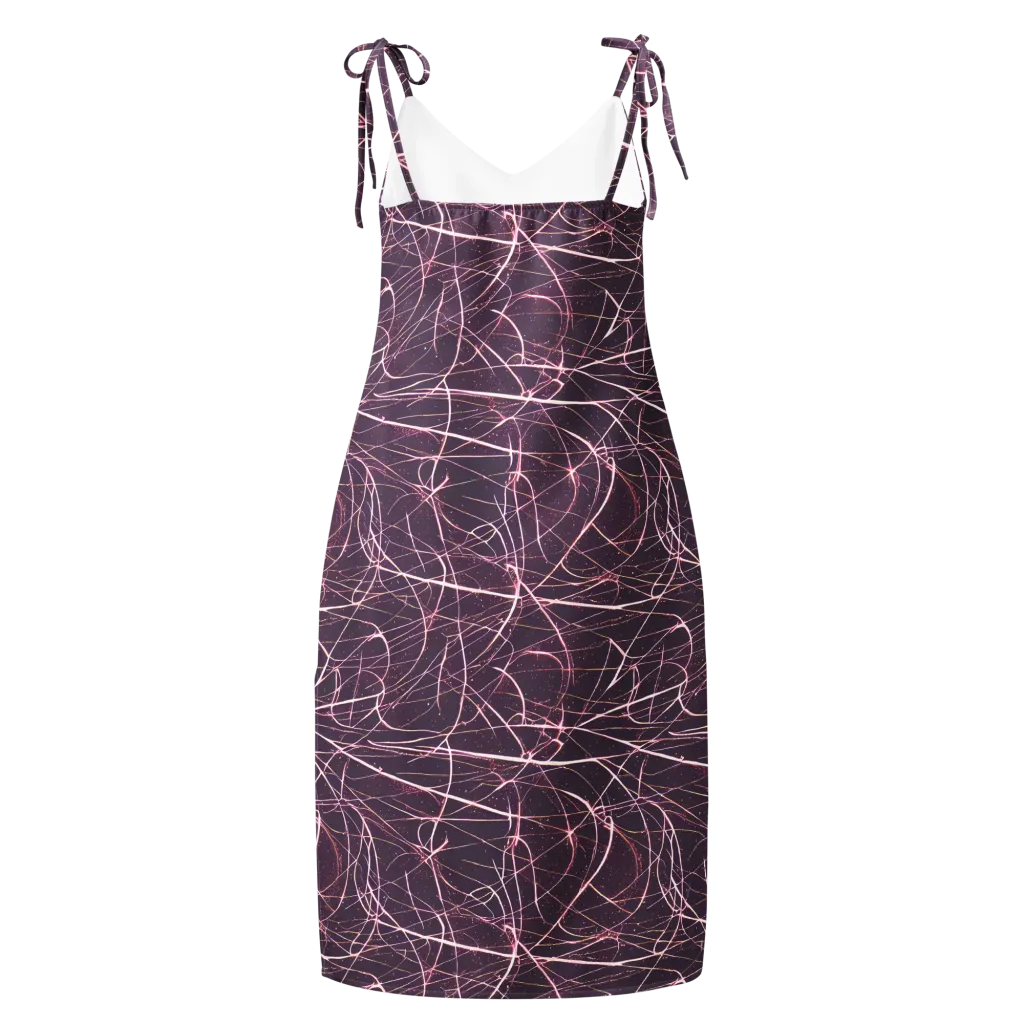 Plum Static on Slip Dress — Back