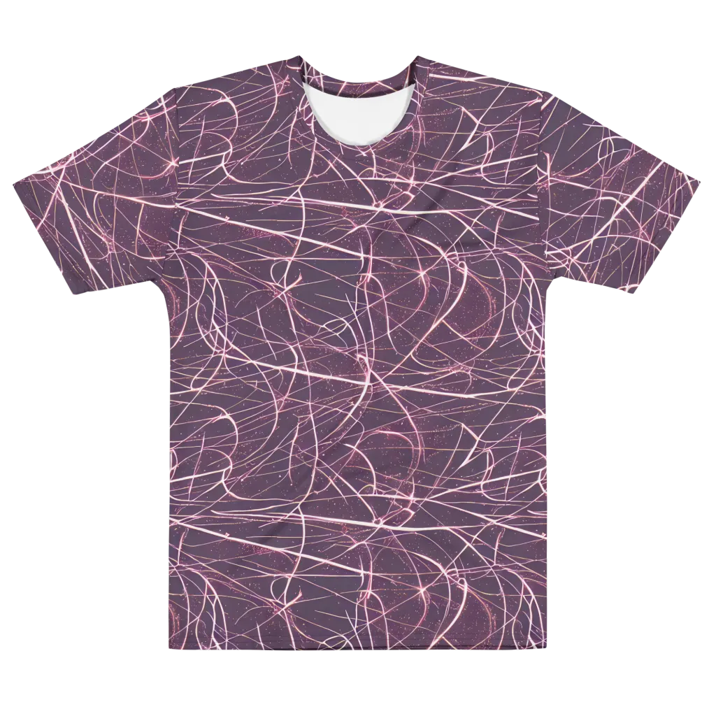 Plum Static on Men's Cotton Crew Neck T-Shirt — Front