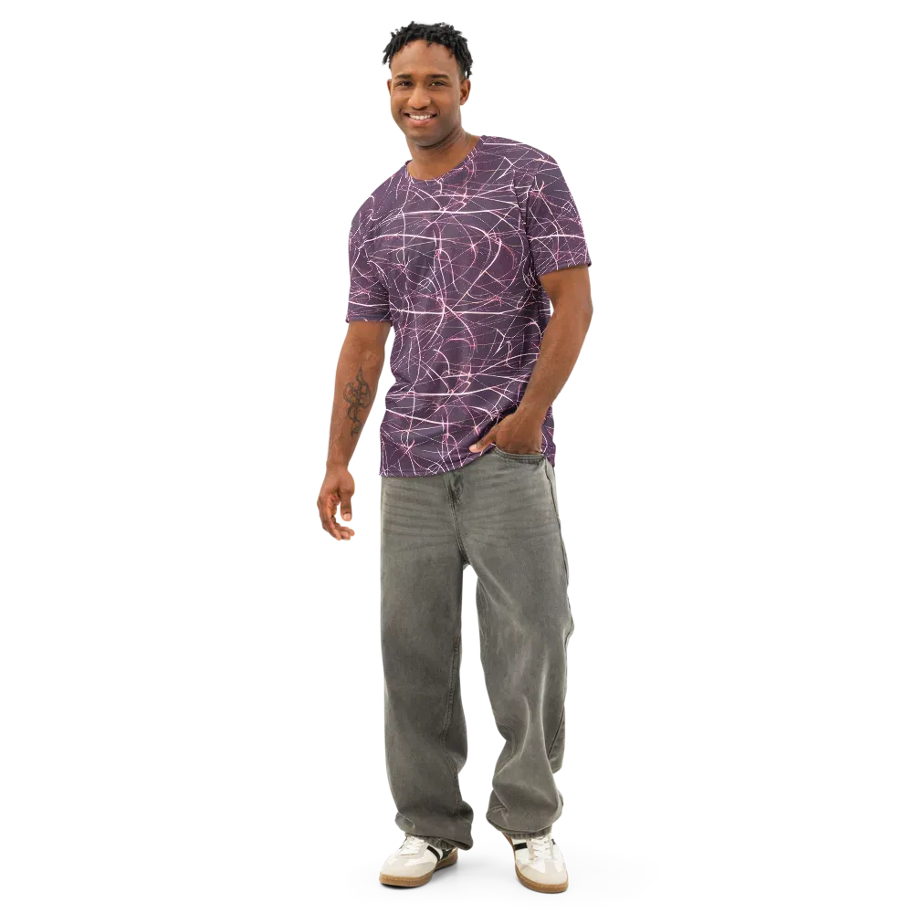 Plum Static on Men's Cotton Crew Neck T-Shirt — Front