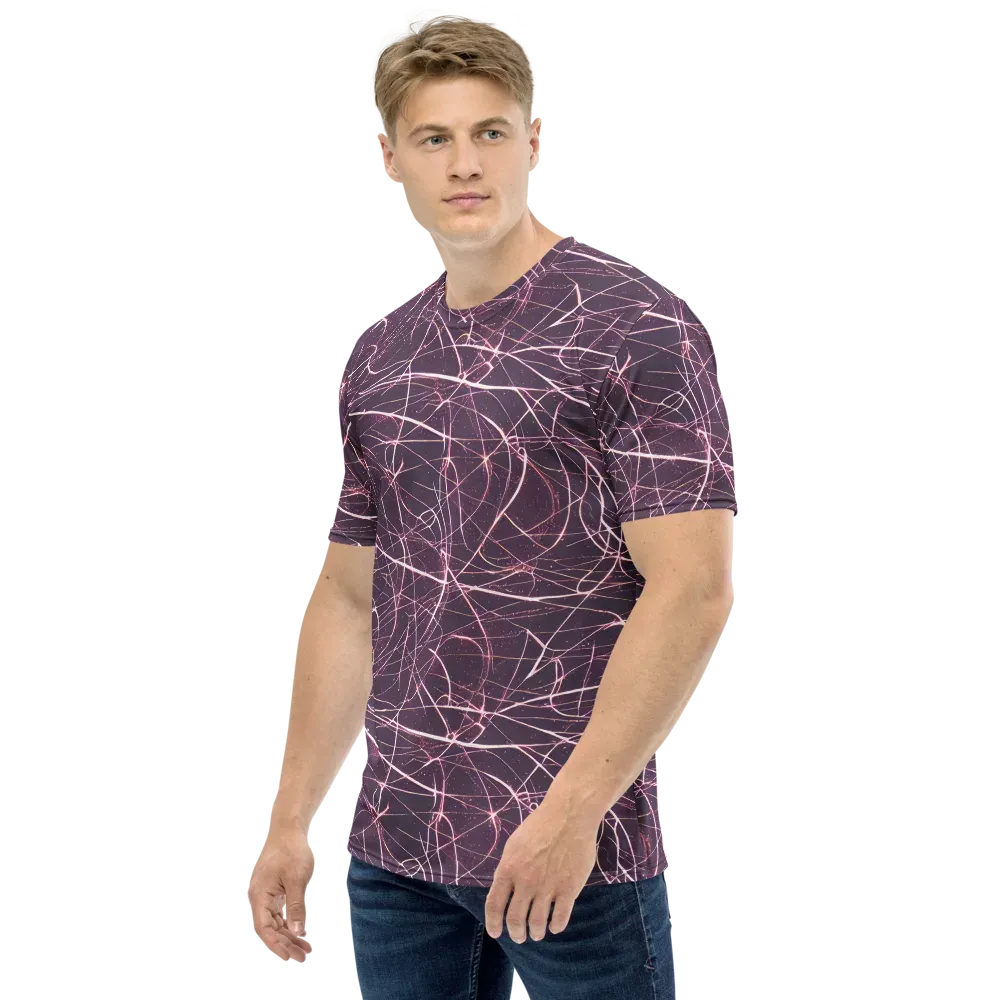Plum Static on Men's Crew Neck T-Shirt — Left